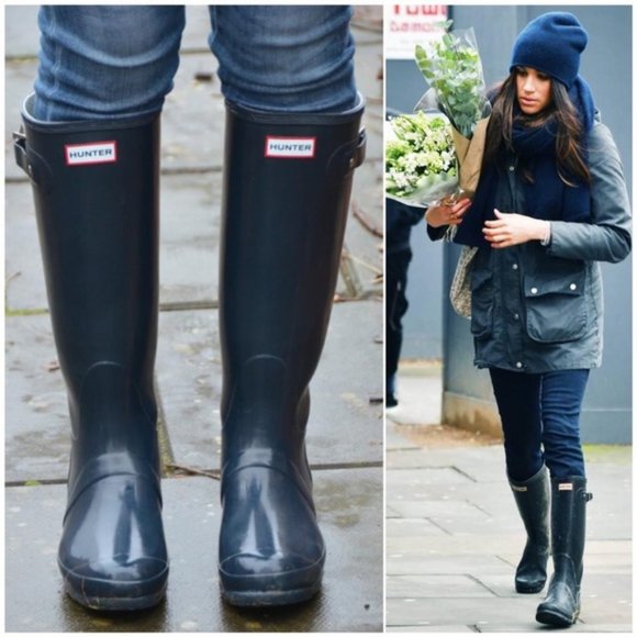 Hunter Shoes - Hunter (Navy blue) Rain Boots - Like New!